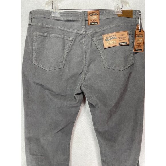 Cremieux Men's 42x30 Straight Fit Corbin Corduroy Pants Gray NWT - Picture 5 of 15